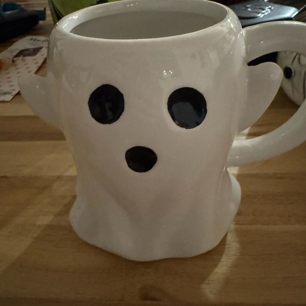 Ghost-Shaped White Mug
